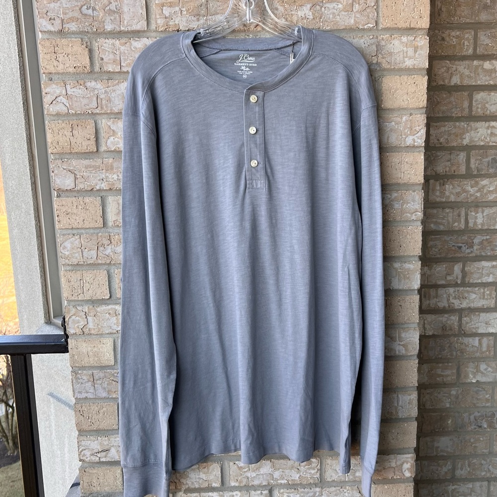 J. Crew Garment-dyed slub cotton henley